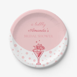 Bubble in Roze:  Elegance Leuk Vrijgezellenfeest Papieren Bordje