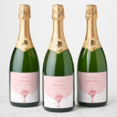 Bubble in Roze:  Elegance Leuk Vrijgezellenfeest Sparkling Wijnetiket (Flessen)