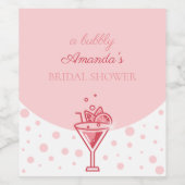 Bubble in Roze:  Elegance Leuk Vrijgezellenfeest Wijn Etiket (Enkel label)