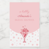 Bubble in Roze: Elegance Leuk Vrijgezellenfeest Wijn Etiket (Enkel label)