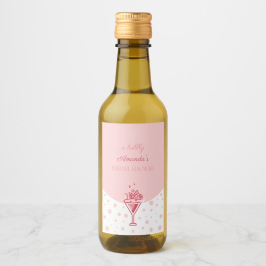 Bubble in Roze: Elegance Leuk Vrijgezellenfeest Wijn Etiket (Voorkant)