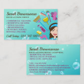 Bubble Janitorial Huis Schoonmaak Service Visitekaartje (Voorkant / Achterkant)