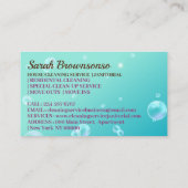 Bubble Janitorial Huis Schoonmaak Service Visitekaartje (Achterkant)