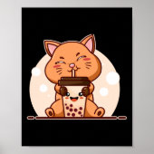 Bubble Kawaii Cat Drink Boba Tea Poster (Voorkant)