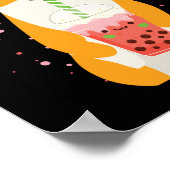 Bubble Kawaii Corgi Drink Boba Tea Dog Poster (Hoek)