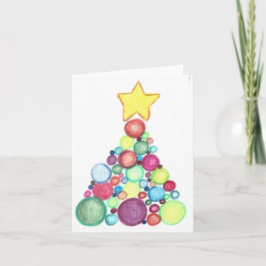 Bubble Kerstboom, lege notecard Notitiekaartje (Voorkant)