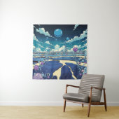 Bubble Landschap Muur Art Tapestry Wandkleed (In situ)