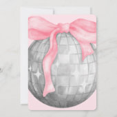 Bubble Letters Roze Bow Disco Bal Verjaardag Kaart (Achterkant)