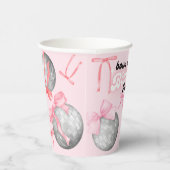 Bubble Letters Roze Bow Disco Ballen Papieren Bekers (Rechts)