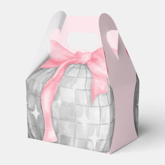 Bubble Letters Roze Bow Zilveren Disco Bal Verjaar Bedankdoosjes (Achterkant)