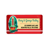  Bubble Light Kerst Kaart Adresetiketten Etiket (Voorkant)