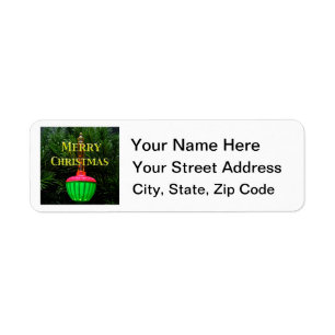 Bubble Light Merry-Adresetiketten voor kerstmis Etiket