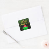 Bubble Light Merry-Stickers met kerstcadeautjes Vierkante Sticker (Envelop)