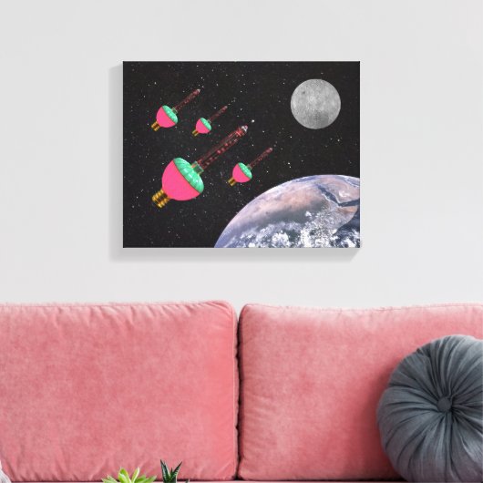 Bubble Lights in de ruimte Canvas Afdruk (Insitu (Woonkamer))