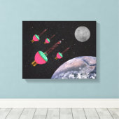 Bubble Lights in de ruimte Canvas Afdruk (Insitu (Houten vloer))