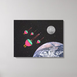 Bubble Lights in de ruimte Canvas Afdruk