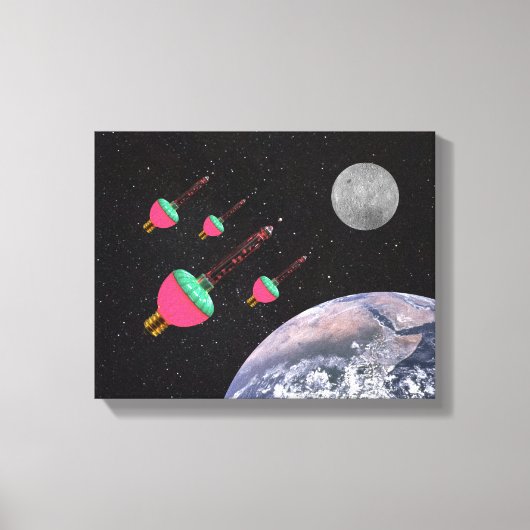 Bubble Lights in de ruimte Canvas Afdruk (Voorkant)
