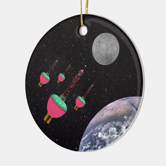 Bubble Lights in de ruimte Keramisch Ornament (Links)