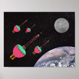 Bubble Lights in de ruimte Poster