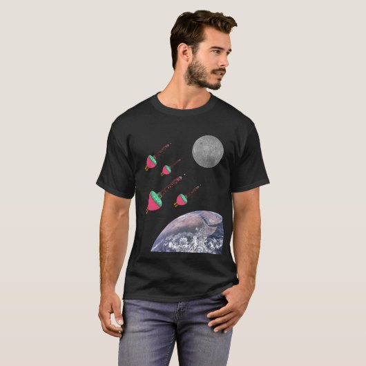 Bubble Lights in de ruimte T-shirt (Voorkant volledig)