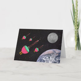 Bubble Lights in Space Custom Feestdagen Kaart