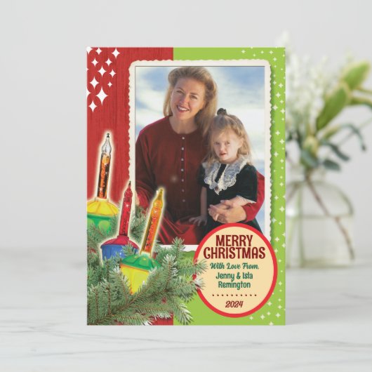  Bubble Lights Kerstkaarten Kaart (Staand voorkant)