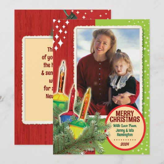 Bubble Lights Kerstkaarten Kaart (Voorkant / Achterkant)