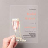 Bubble lunch prosecco parels roze Vrijgezellenfees Acryl Uitnodigingen (Insitu (Draagbaar))