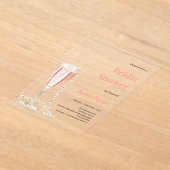 Bubble lunch prosecco parels roze Vrijgezellenfees Acryl Uitnodigingen (Laagn)