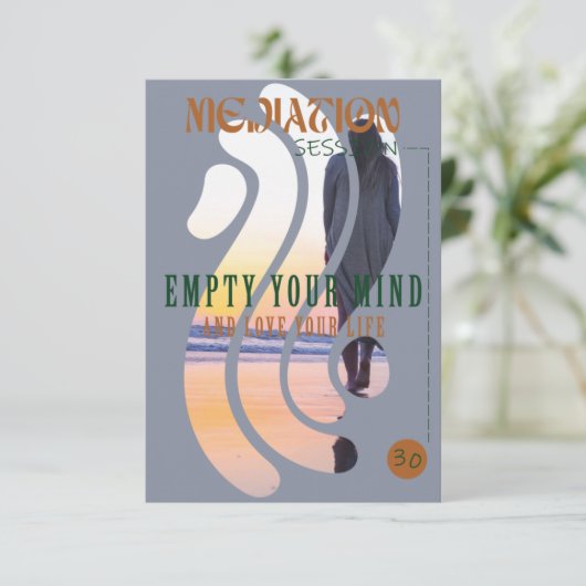 Bubble meditatie uitnodiging sjabloon (Staand voorkant)