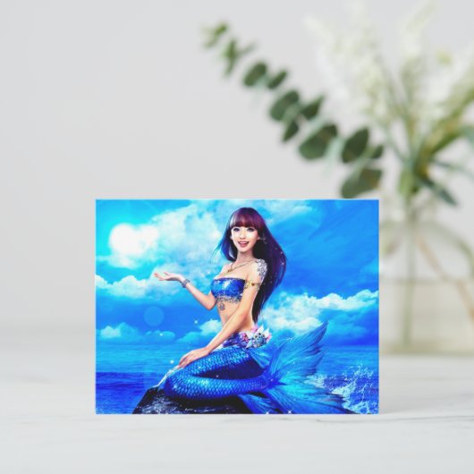 Bubble Mermaid Briefkaart (Staand voorkant)