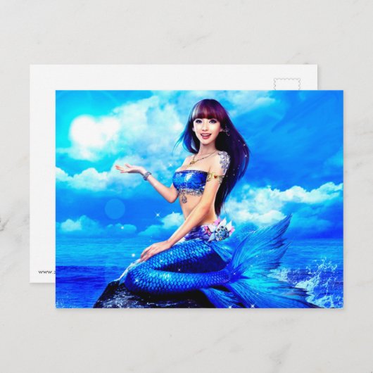 Bubble Mermaid Briefkaart (Voorkant / Achterkant)