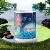 Bubble Mermaid in Green en Blue in Moonlit Ocean Koffiemok