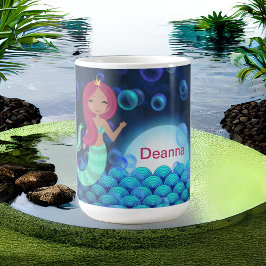 Bubble Mermaid in Green en Blue in Moonlit Ocean Koffiemok