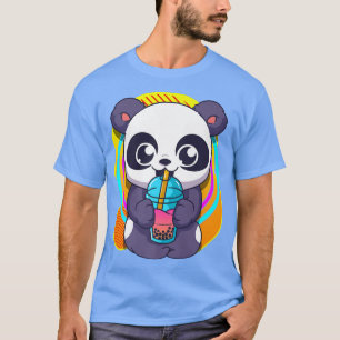 Bubble Milk Boba Tea Schattig Cute Panda Beer Anim T-shirt