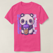 Bubble milk schattige panda beer kawaii drink zeep t-shirt (Design voorkant)