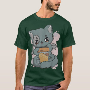 Bubble Milk Tea Boba Cat Pastel Gothic Neko Mochi T-shirt
