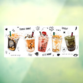 Bubble Milk Tea Boba Pearl Milk Yummy Drinken Raamsticker (Vel 3)