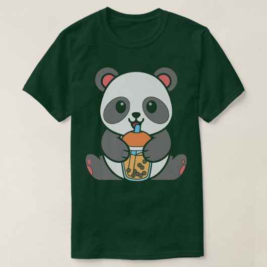 Bubble Milk Tea Panda Cute Panda Drink Boba Mil T-shirt (Design voorkant)