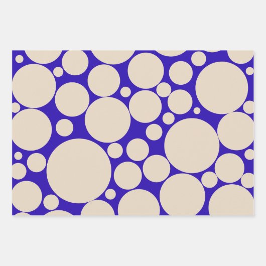 Bubble Mod Stippen Cobalt Blue Pattern Inpakpapier Vel (Voorkant 3)