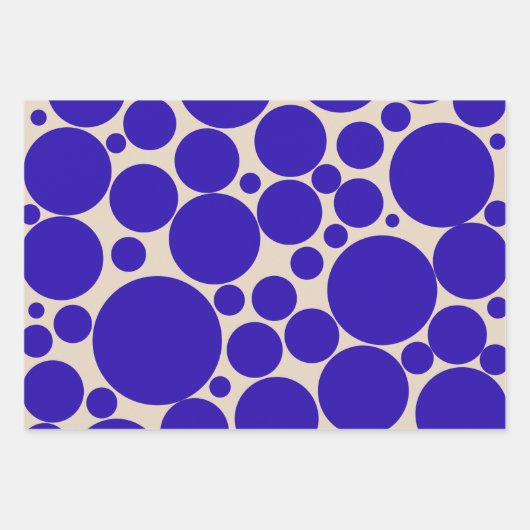 Bubble Mod Stippen Cobalt Blue Pattern Inpakpapier Vel (Voorkant 2)