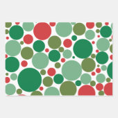 Bubble Mod Stippen Retro Kerstmis Red Green Inpakpapier Vel (Voorkant 3)