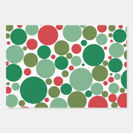 Bubble Mod Stippen Retro Kerstmis Red Green Inpakpapier Vel (Voorkant 3)