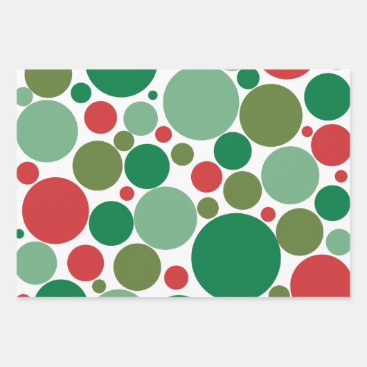 Bubble Mod Stippen Retro Kerstmis Red Green Inpakpapier Vel (Voorkant 2)