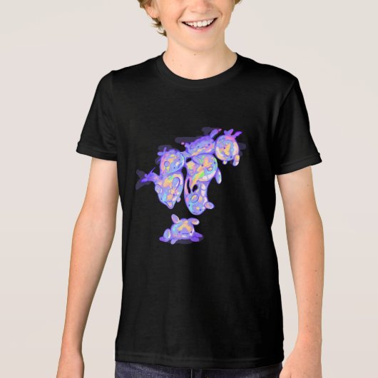 Bubble monsters Tri-Blend shirt (Voorkant)