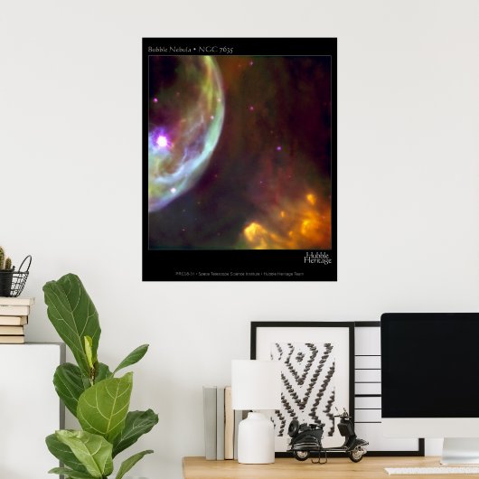 Bubble Nebula - NGC 7635 Hubble Telescope Poster (Thuiskantoor)