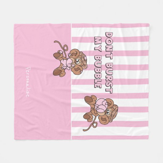 Bubble niet barsten - apen fleece deken (Voorkant (Horizontaal))