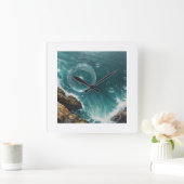 Bubble Ocean Wall Clock Vierkante Klok (Huis)