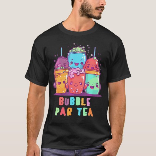 Bubble Par Tea Schattige Anime Kawaii Boba Tea Bub T-shirt (Voorkant)
