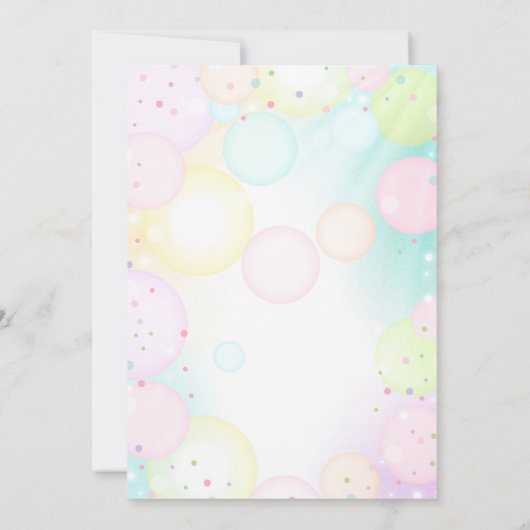 Bubble Party Birthday Invitation Bubble Birthday Kaart (Achterkant)